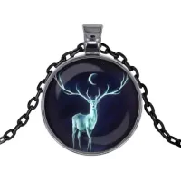 Черный кулон с цепочкой Олень ALK419