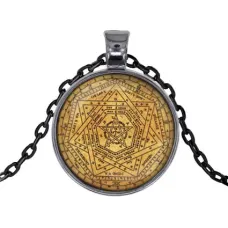 Черный кулон с цепочкой Магическая печать ALK429