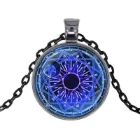 Черный кулон с цепочкой Солнце и луна ALK430