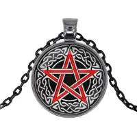 Черный кулон с цепочкой Пентаграмма ALK438