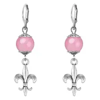 Серьги-амулеты Лилия (достоинство, власть, успех), розовый кварц SE-MKA28-04
