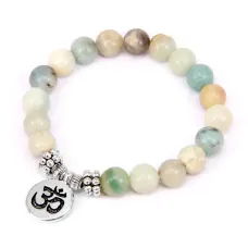 Браслет Ом, амазонит 8мм BJBS-159-1