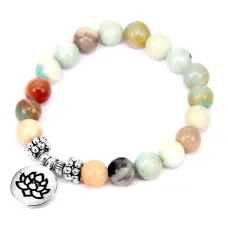 Браслет Лотос, амазонит 8мм BJBS-159-3