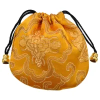 Мешочек из парчи 11х11см, цвет желтый MS019-02