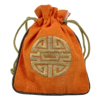 Мешочек со знаком Шоу 12х14,5см, хлопок, цвет оранжевый MS023-01