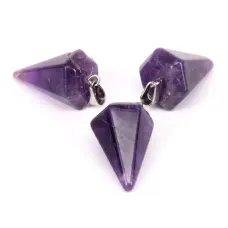 Маятник для биолокации 6-гранный конус, аметист BLK018-24