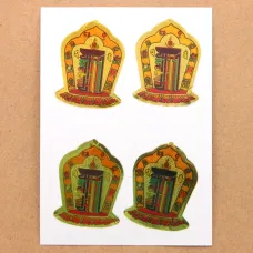 Буддийские наклейки Калачакра 4см, 4шт. BUD004-20