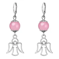 Серьги-амулеты Ангел-хранитель (защита), розовый кварц SE-MKA28-05