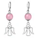 Серьги-амулеты Ангел-хранитель (защита), розовый кварц SE-MKA28-05