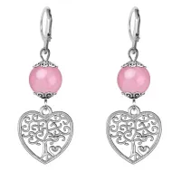 Серьги-амулеты Дерево любви (любовь, семья), розовый кварц SE-MKA28-06