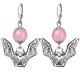 Серьги-амулеты Летучая мышь (защита, счастье, успех), розовый кварц SE-MKA28-12