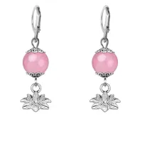 Серьги-амулеты Лотос (гармония и развитие), розовый кварц SE-MKA28-15