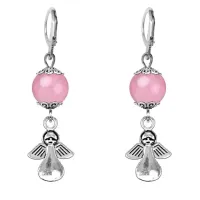 Серьги-амулеты Ангел-хранитель (защита), розовый кварц SE-MKA28-17