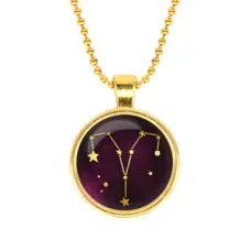 Кулон с цепочкой Знаки Зодиака - Овен, цвет золот.