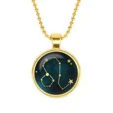 Кулон с цепочкой Знаки Зодиака - Лев, цвет золот.