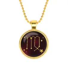 Кулон с цепочкой Знаки Зодиака - Дева, цвет золот. ALK506