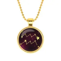 Кулон с цепочкой Знаки Зодиака - Водолей, цвет золот.