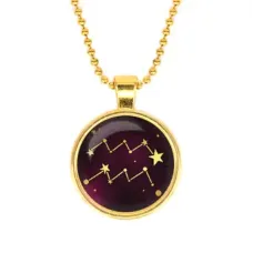 Кулон с цепочкой Знаки Зодиака - Водолей, цвет золот.