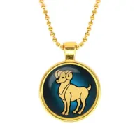 Кулон с цепочкой Знаки Зодиака - Овен, цвет золот.