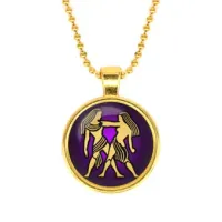 Кулон с цепочкой Знаки Зодиака - Близнецы, цвет золот.