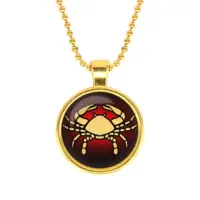 Кулон с цепочкой Знаки Зодиака - Рак, цвет золот.