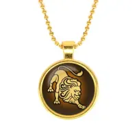Кулон с цепочкой Знаки Зодиака - Лев, цвет золот.