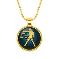 Кулон с цепочкой Знаки Зодиака - Весы, цвет золот.