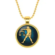 Кулон с цепочкой Знаки Зодиака - Весы, цвет золот.