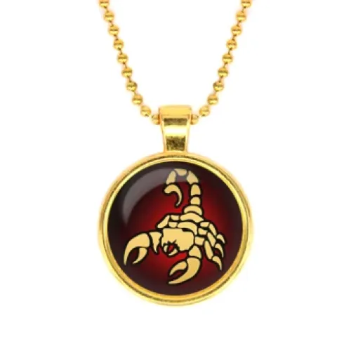 Кулон с цепочкой Знаки Зодиака - Скорпион, цвет золот. ALK520