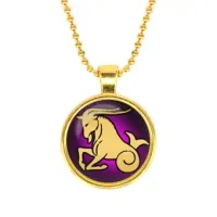 Кулон с цепочкой Знаки Зодиака - Козерог, цвет золот.