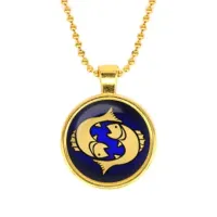 Кулон с цепочкой Знаки Зодиака - Рыбы, цвет золот.