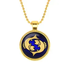 Кулон с цепочкой Знаки Зодиака - Рыбы, цвет золот.