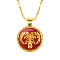 Кулон с цепочкой Знаки Зодиака - Овен, цвет золот.