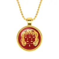 Кулон с цепочкой Знаки Зодиака - Близнецы, цвет золот.