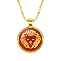 Кулон с цепочкой Знаки Зодиака - Лев, цвет золот.