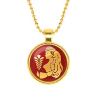 Кулон с цепочкой Знаки Зодиака - Дева, цвет золот.