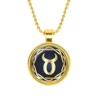 Кулон с цепочкой Знаки Зодиака - Телец, цвет золот.