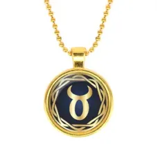 Кулон с цепочкой Знаки Зодиака - Телец, цвет золот.
