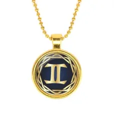 Кулон с цепочкой Знаки Зодиака - Близнецы, цвет золот. ALK539