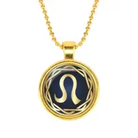 Кулон с цепочкой Знаки Зодиака - Лев, цвет золот.