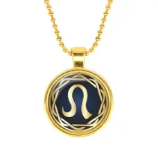 Кулон с цепочкой Знаки Зодиака - Лев, цвет золот.