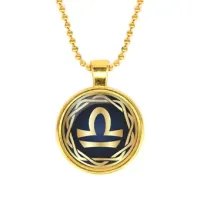 Кулон с цепочкой Знаки Зодиака - Весы, цвет золот.