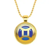 Кулон с цепочкой Знаки Зодиака - Близнецы, цвет золот. ALK551