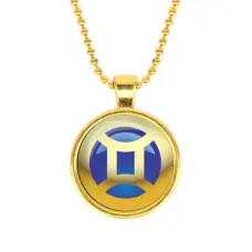 Кулон с цепочкой Знаки Зодиака - Близнецы, цвет золот. ALK551