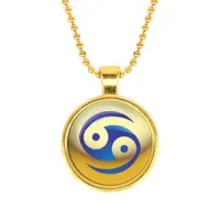 Кулон с цепочкой Знаки Зодиака - Рак, цвет золот.