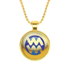 Кулон с цепочкой Знаки Зодиака - Водолей, цвет золот.
