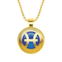 Кулон с цепочкой Знаки Зодиака - Рыбы, цвет золот.