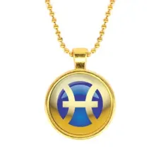 Кулон с цепочкой Знаки Зодиака - Рыбы, цвет золот.