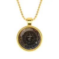 Кулон с цепочкой Манипура чакра, цвет золот.