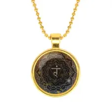 Кулон с цепочкой Манипура чакра, цвет золот.